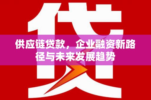卓溪供应链贷款，企业融资新路径与未来发展趋势