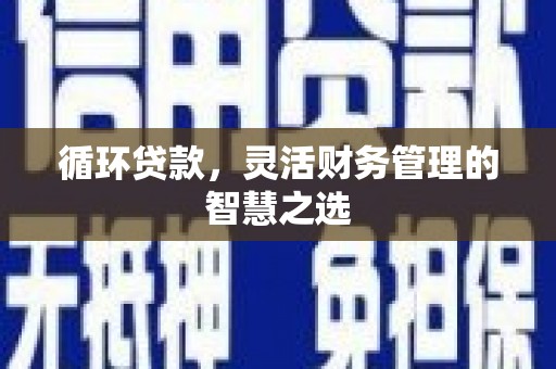 卓溪循环贷款，灵活财务管理的智慧之选