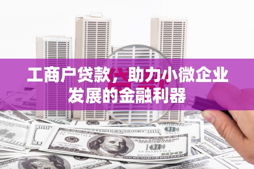 卓溪工商户贷款，助力小微企业发展的金融利器