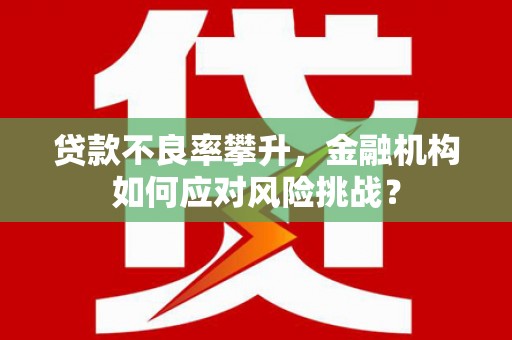 卓溪贷款不良率攀升，金融机构如何应对风险挑战？