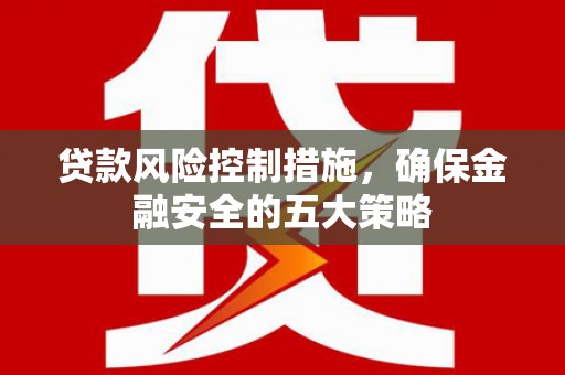 卓溪贷款风险控制措施，确保金融安全的五大策略