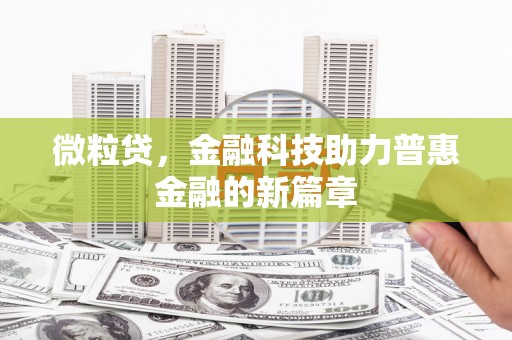 卓溪微粒贷，金融科技助力普惠金融的新篇章