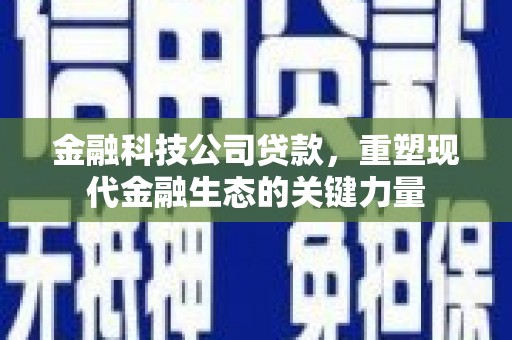卓溪金融科技公司贷款，重塑现代金融生态的关键力量
