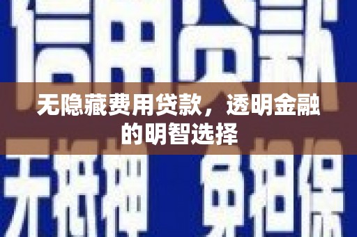 卓溪无隐藏费用贷款，透明金融的明智选择
